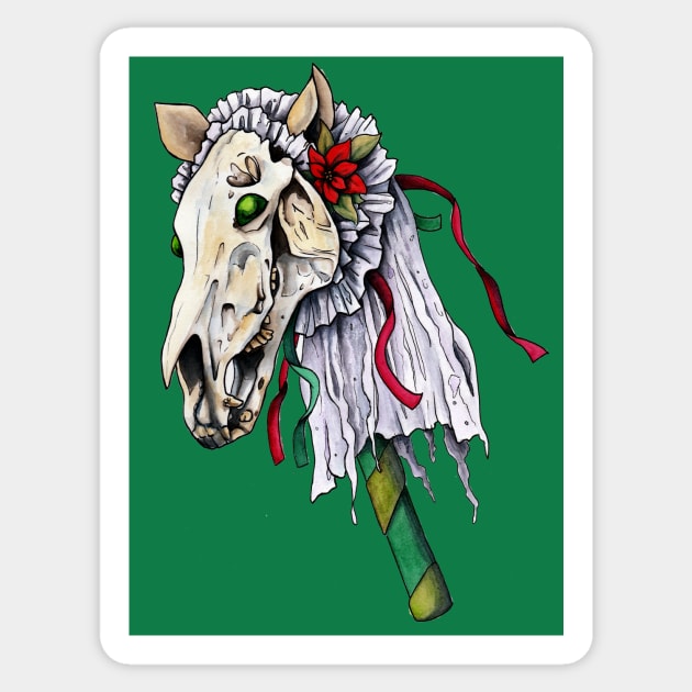 Mari Lwyd Sticker by Reel Fun Studios